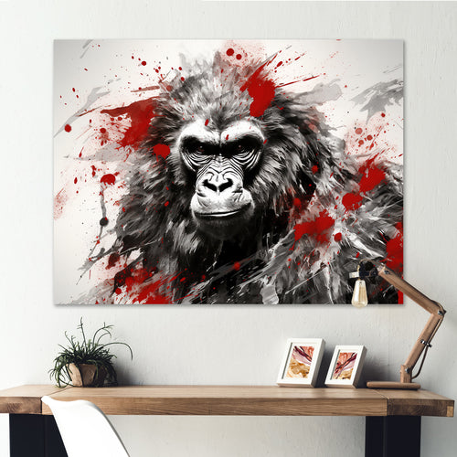 Red Gorilla Graffiti - Gorilla Home Decor Art
