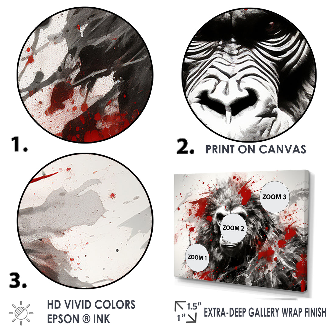 Red Gorilla Graffiti - Gorilla Home Decor Art