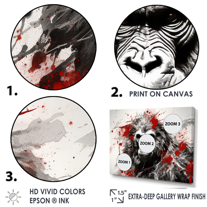 Red Gorilla Graffiti - Gorilla Home Decor Art