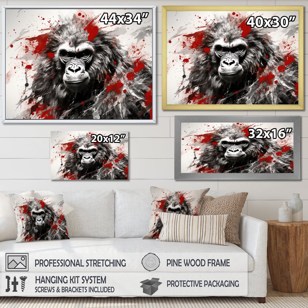 Red Gorilla Graffiti - Gorilla Home Decor Art