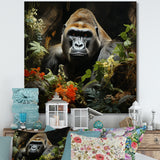 Floral Gorilla In Jungle - Gorilla Canvas Wall Art