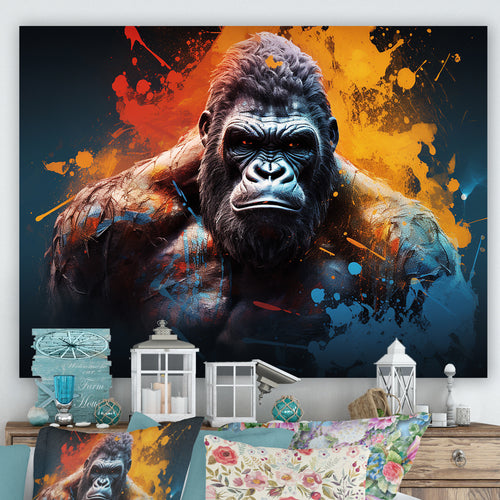 Colorful Gorilla Strength - Gorilla Wall Art Prints
