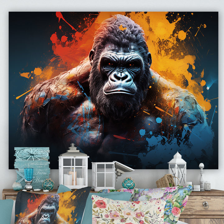 Colorful Gorilla Strength - Gorilla Wall Art Prints
