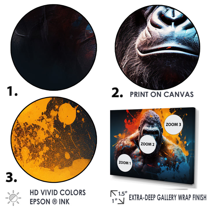 Colorful Gorilla Strength - Gorilla Wall Art Prints