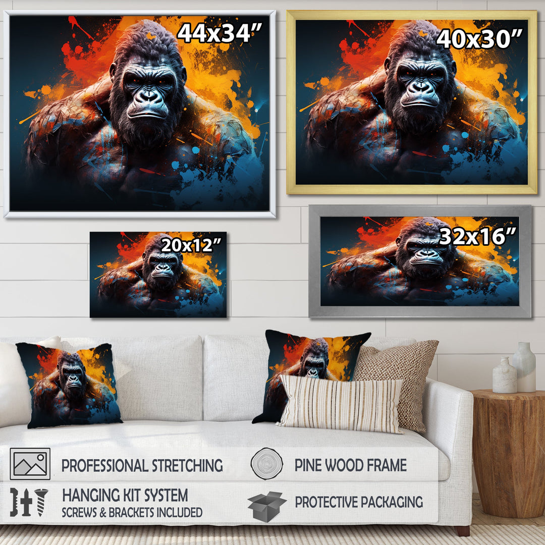 Colorful Gorilla Strength - Gorilla Wall Art Prints