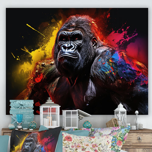 Multicolor Gorilla Strength - Red Gorilla Wall Art