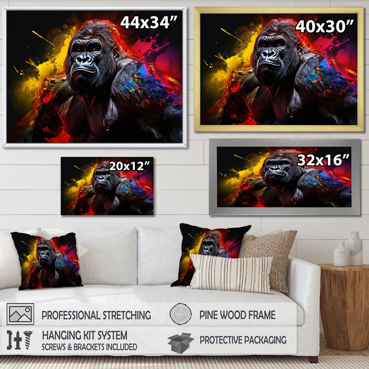Multicolor Gorilla Strength - Red Gorilla Wall Art