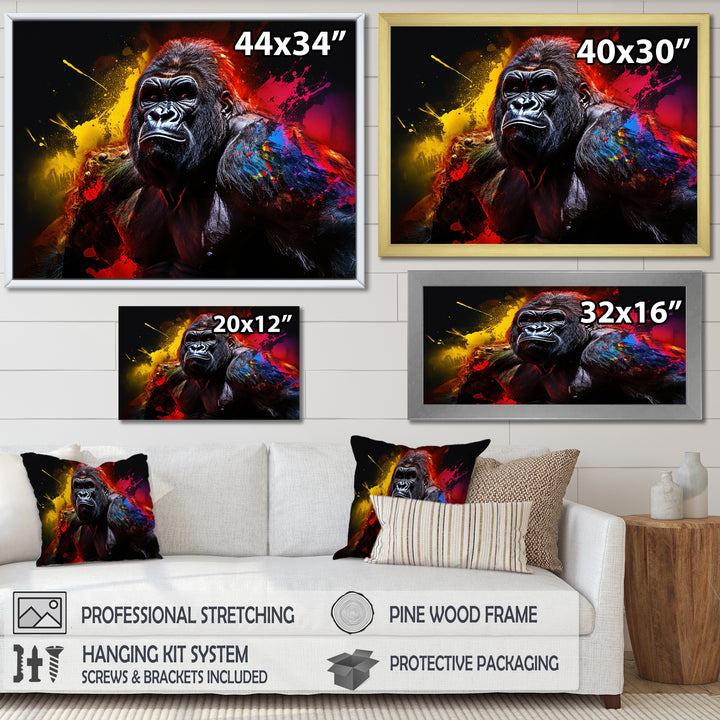 Multicolor Gorilla Strength - Red Gorilla Wall Art