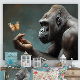 Gorillas Gentle Touch Butterfly - Gorilla Framed Canvas Art