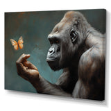 Gorillas Gentle Touch Butterfly - Gorilla Framed Canvas Art