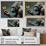 Gorillas Gentle Touch Butterfly - Gorilla Framed Canvas Art