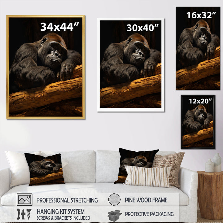 Gorillas Siesta - Gorilla Living Room Wall Art