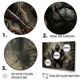 Gorilla Soldier Jungle Journey - Gorilla Bedroom Wall Art