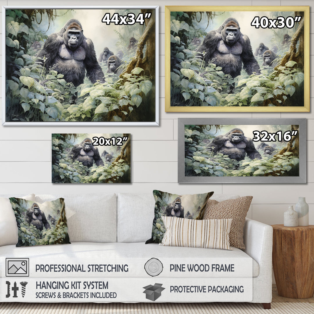 Gorilla Jungle Journey - Gorilla Canvas Wall Art