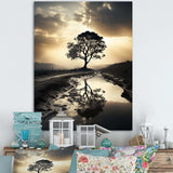 Natures Relaxing Tree Monochrome Photo - Landscapes Canvas Wall Art