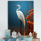 Minimal Heron Portrait Photography - White Heron Wall Art
