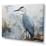 Blue Great Heron In Miminal Harmony I - Animals Canvas Wall Art