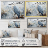 Blue Great Heron In Miminal Harmony I - Animals Canvas Wall Art