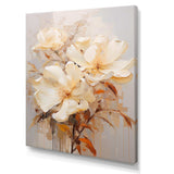 Beige Hibiscus Painting I - Floral Canvas Wall Art