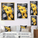 Yellow And Grey Hibiscus Serenade I - Floral Canvas Wall Art