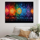 Hindu Chakras Radiant Rainbow - Spiritual Canvas Wall Art