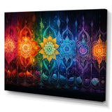 Hindu Chakras Radiant Rainbow - Spiritual Canvas Wall Art