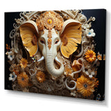 Hindu Ganesha Elephant Dog Turmeric Tints I - Spiritual Canvas Wall Art