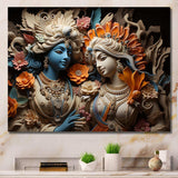 Hinduism Krishna Khaki Gods - Spiritual Canvas Wall Art