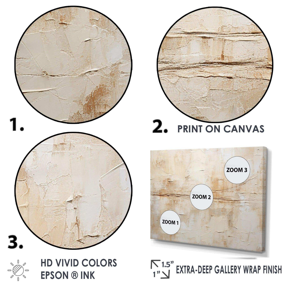 Beige And White Timeless Minimalism - Abstract Canvas Wall Art