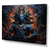 Hinduism Shivas Cosmic Cobalt - Spiritual Canvas Wall Art