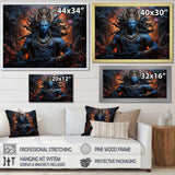 Hinduism Shivas Cosmic Cobalt - Spiritual Canvas Wall Art