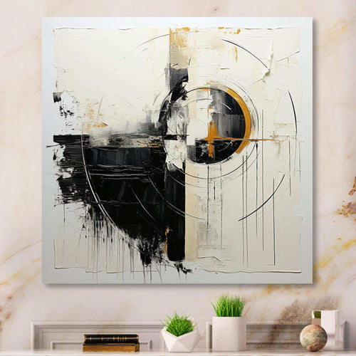 Beige And Black Divine Simplicity II - Abstract Canvas Wall Art