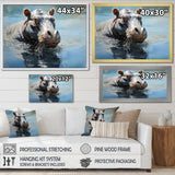 Lakeside Hippo - Hippopotamus Living Room Wall Art