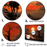 Dessert Journey At Sunset - Horse Canvas Wall Art