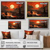 Dessert Journey At Sunset - Horse Canvas Wall Art