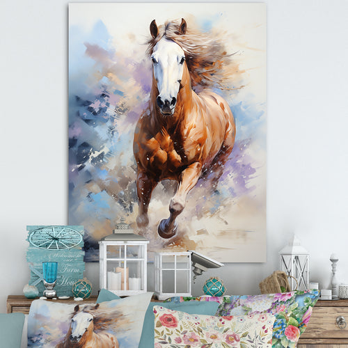 Galloping Horse In Action - Horse Large Canvas Wall Art