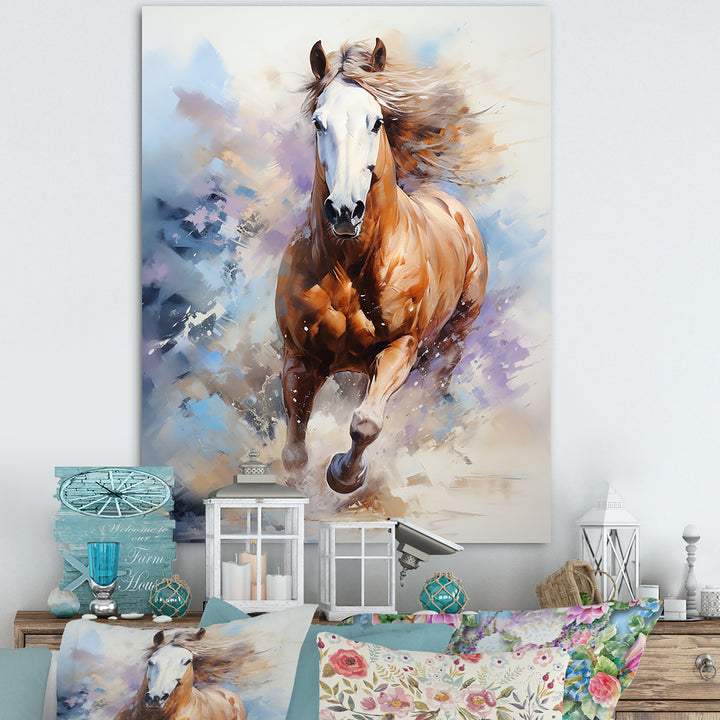 Galloping Horse In Action - Horse Large Canvas Wall Art