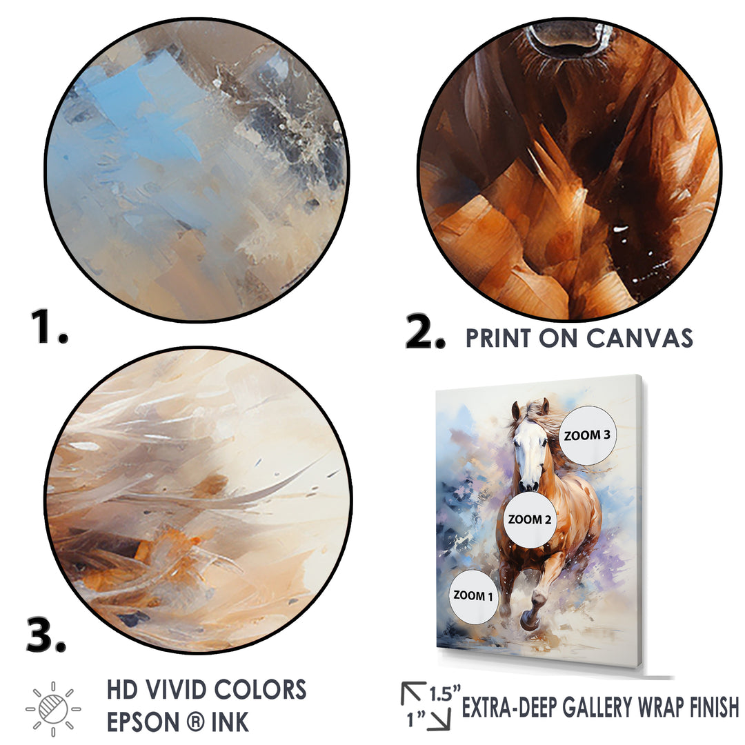 Galloping Horse In Action - Horse Large Canvas Wall Art