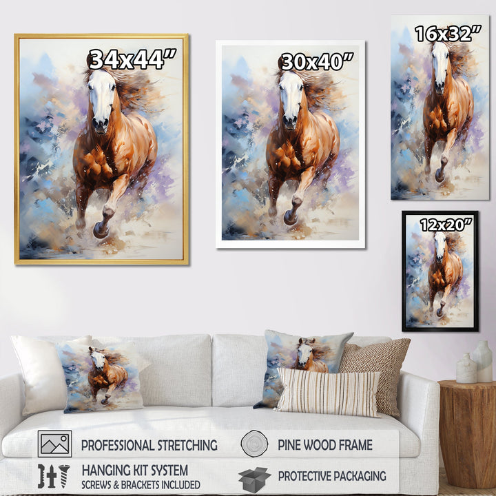Galloping Horse In Action - Horse Large Canvas Wall Art