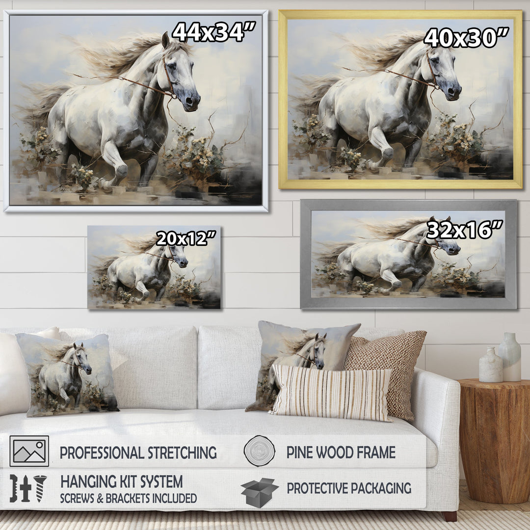 Minimalist Horse Stride - Horse Canvas Wall Art