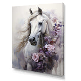 Majestic Flower Beauty Horse - Animals Canvas Wall Art