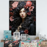 Gorgeous Floral Hair Woman Portrait - Horse Wall Art Prints