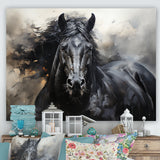 Black Stallion In Motion - Horse Wall Art Prints