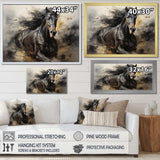 Black Stallion In Motion I - Animals Canvas Wall Art