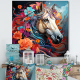 Popart Horse Portrait - Horse Large Canvas Wall Art