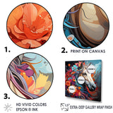 Popart Horse Portrait - Horse Large Canvas Wall Art