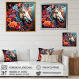 Popart Horse Portrait - Horse Large Canvas Wall Art