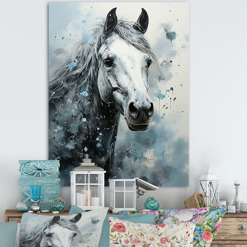 Surrealism Inspired Painting Showcasing A Horse - Gray Horse Wall Art