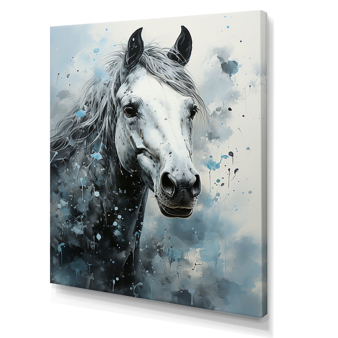Surrealism Inspired Painting Showcasing A Horse - Gray Horse Wall Art