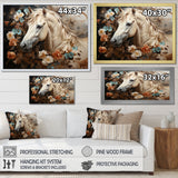 Blooming Horse Symbolism - Horse Framed Canvas Art